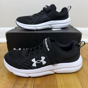 Under Armour BPS Assert 10 AC Kids Sneakers  Size 3Y Black White Athletic Shoes